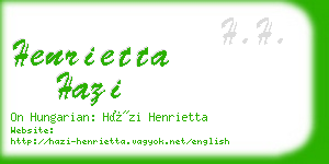 henrietta hazi business card